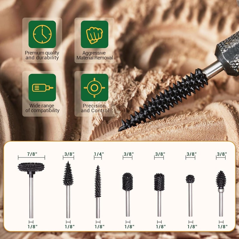 ToolTrek Store رأس دوار مدبب مع spikes شديدة، 1⁄8" عمود، خشن جداً - ملحق نجارة لدريمل، فوردوم، ديوالت، ميلووكي. - Image 3
